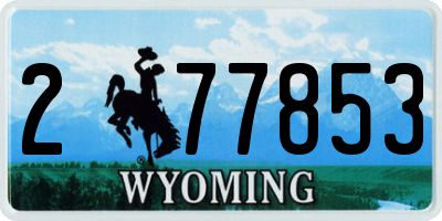 WY license plate 277853