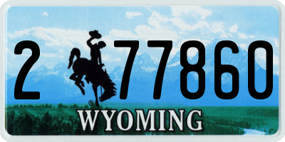 WY license plate 277860