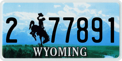 WY license plate 277891