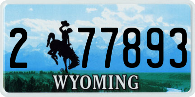 WY license plate 277893