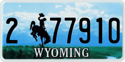 WY license plate 277910