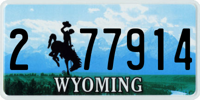 WY license plate 277914
