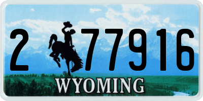 WY license plate 277916