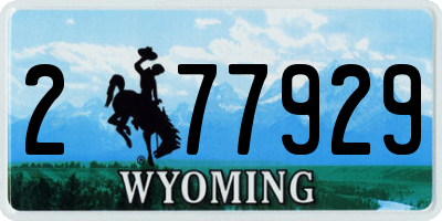 WY license plate 277929