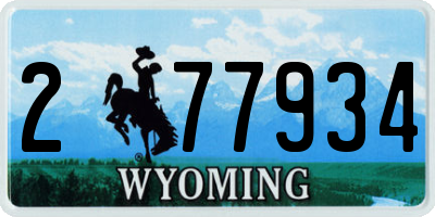 WY license plate 277934