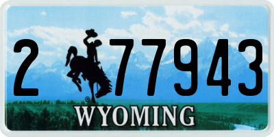 WY license plate 277943