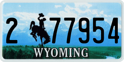 WY license plate 277954