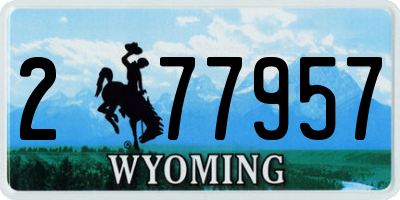 WY license plate 277957