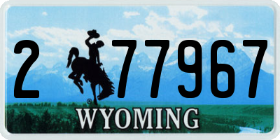 WY license plate 277967