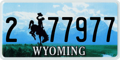 WY license plate 277977