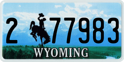 WY license plate 277983
