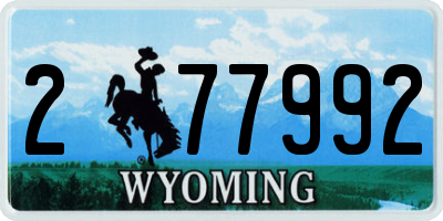 WY license plate 277992