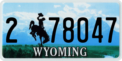 WY license plate 278047