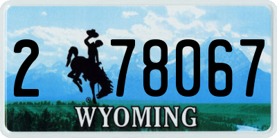 WY license plate 278067