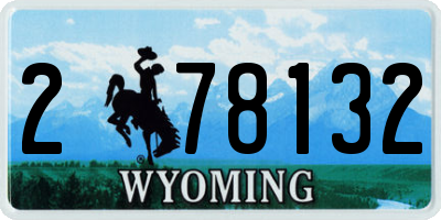 WY license plate 278132