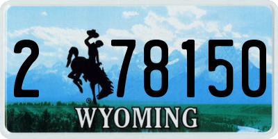 WY license plate 278150