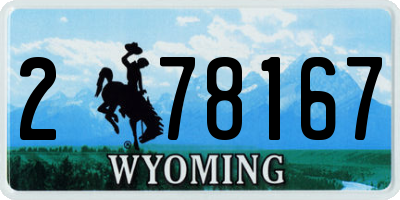 WY license plate 278167