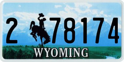 WY license plate 278174