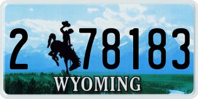 WY license plate 278183