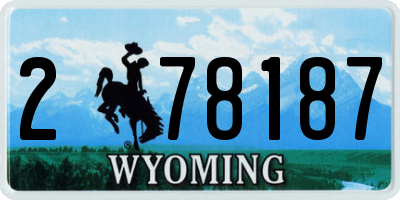 WY license plate 278187