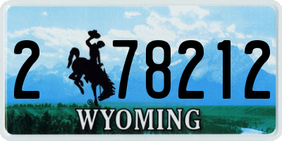 WY license plate 278212