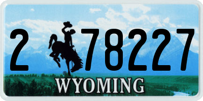 WY license plate 278227