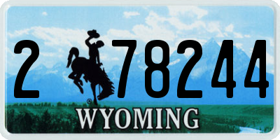 WY license plate 278244