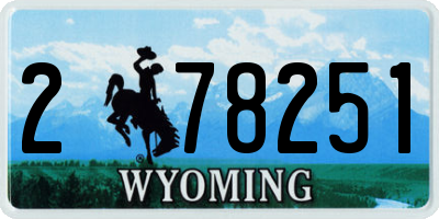 WY license plate 278251