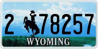 WY license plate 278257