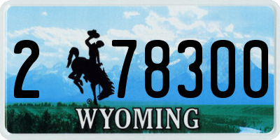 WY license plate 278300
