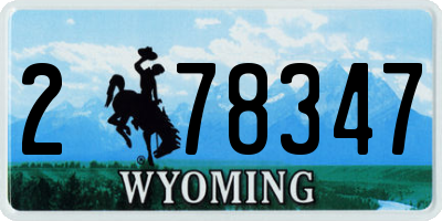 WY license plate 278347