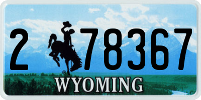 WY license plate 278367