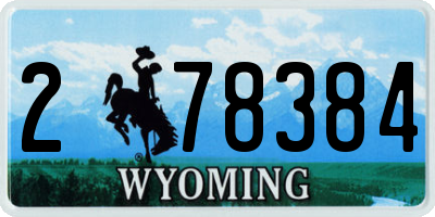 WY license plate 278384
