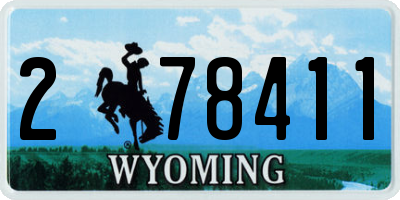 WY license plate 278411