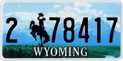 WY license plate 278417