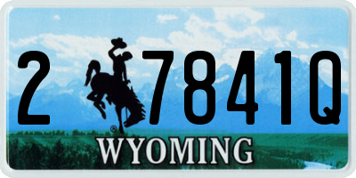WY license plate 27841Q