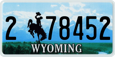WY license plate 278452