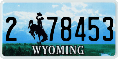 WY license plate 278453