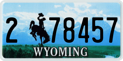 WY license plate 278457