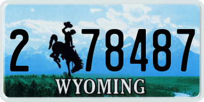 WY license plate 278487