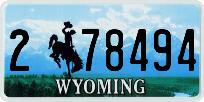 WY license plate 278494
