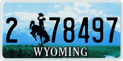 WY license plate 278497