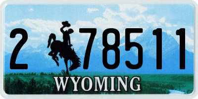WY license plate 278511
