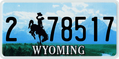 WY license plate 278517