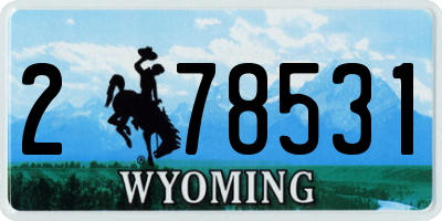 WY license plate 278531