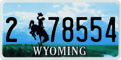 WY license plate 278554