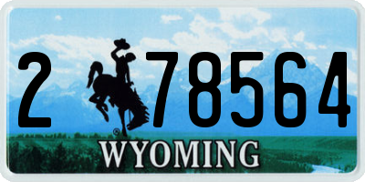 WY license plate 278564