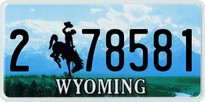 WY license plate 278581