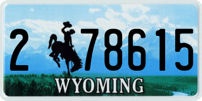WY license plate 278615