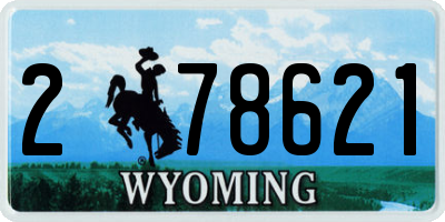 WY license plate 278621